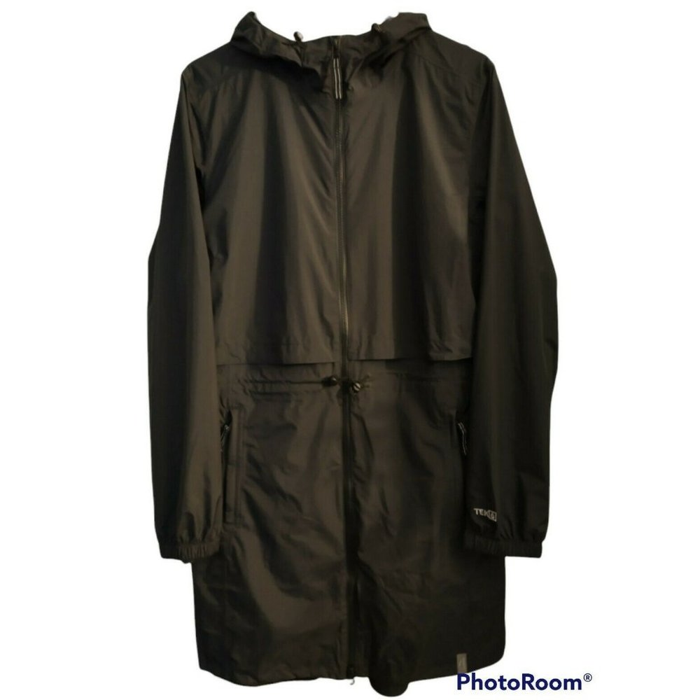 L.L. Bean Meridian Waterproof Long Rain Coat Black NWT LL Bean Trench Size Large